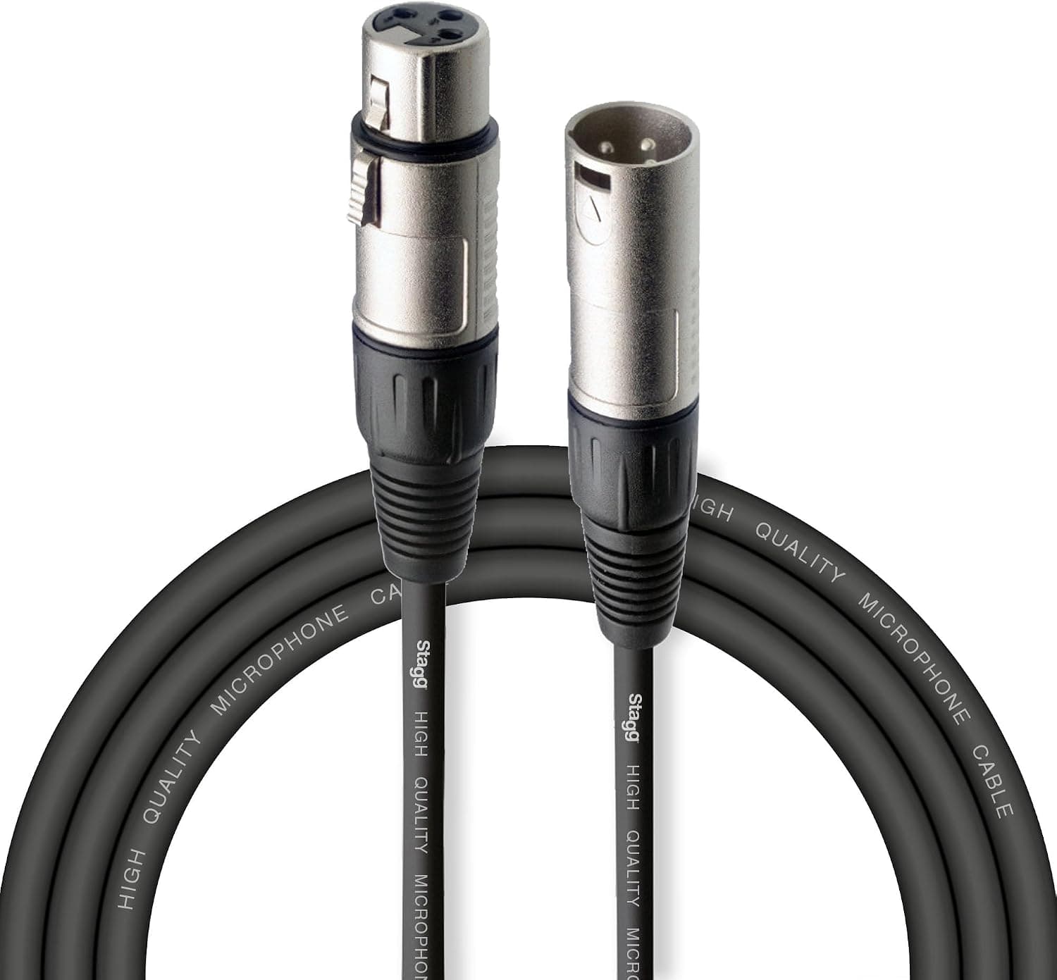 Stagg SMC3 Câble Micro XLR Mâle vers XLR Femelle 3m, Noir